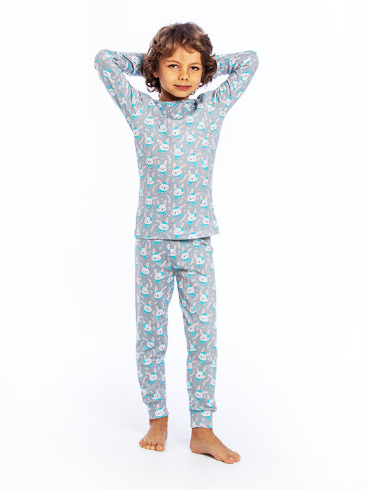 ZAJON s potlačou modrých zajačikov